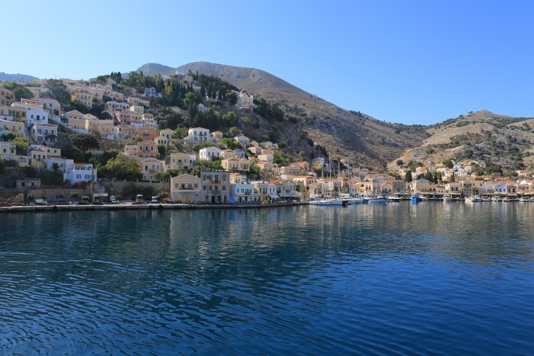 Rodos: Jednodniowa wycieczka szybką łodzią na wyspę SymiBilety na łódź + odbiór i dowóz do hotelu (Faliraki, Ialysos)