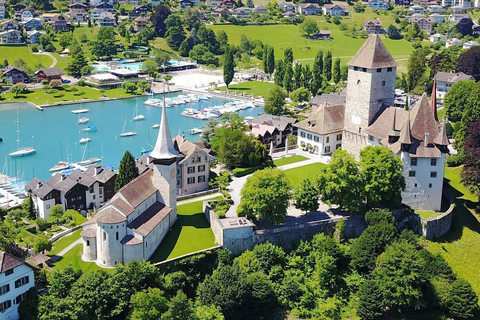 Vanuit Bazel: dagtrip naar Thun, rondvaart en St. BeatusgrottenRondleiding met kaasproeverij