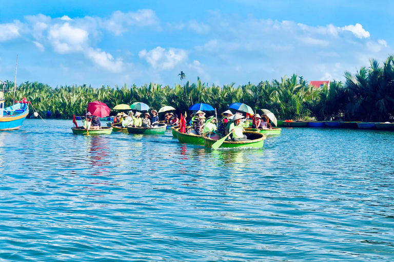 Hoi An : båtresor med kokosnötskorgar med transfer i två riktningarDa Nang upphämtning