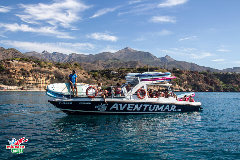 Nerja: Maro Waterfall Boat Trip with Paddleboarding & Drink