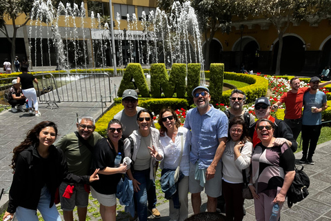 LIMA WALKING TOUR CATACOMBS FROM MIRAFLORES, HISTORICAL CENTER, WINES+BUS