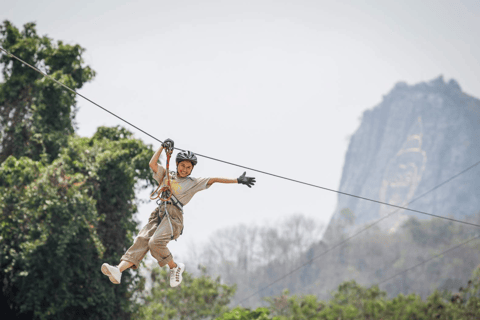 Pattaya: Aventura na tirolesa com 25 plataformas e opção para criançasCurso para crianças