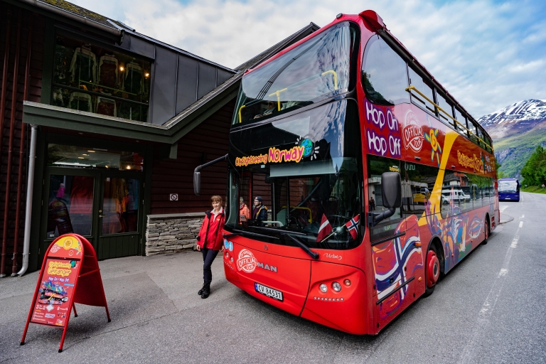 Geiranger : Visite guidée de la ville en bus avec montée et descente rapidesGeiranger : visite en bus à arrêts multiples d'une journée