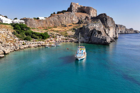 Lindos: Rhodes South-East Coast Cruise with Swim Stops Lindos: Rhodes South-East Coast Cruise with Transfer Service