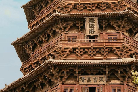 Datong Yungang Grottoes Hanging Temple Pagoda di legno in auto