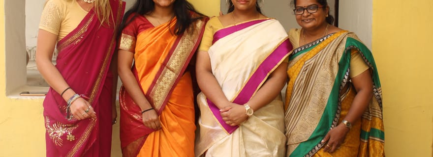 Pondichéry : Atelier de drapage du sari