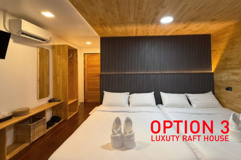 Khao Sok: Overnight Raft House Cheow Lan Lake & Coral Cave Option 1: Join Trip Raft House with Fan & *Shared Bathroom