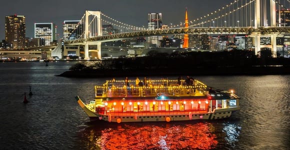 Tokyo : dîner-croisière en yakatabune, sukiyaki et spectacle