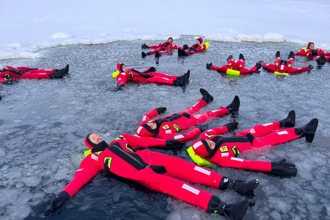 Tromsø: Arctic Ocean Floating Camp Rescue Suit SwimmingNighttime Experience