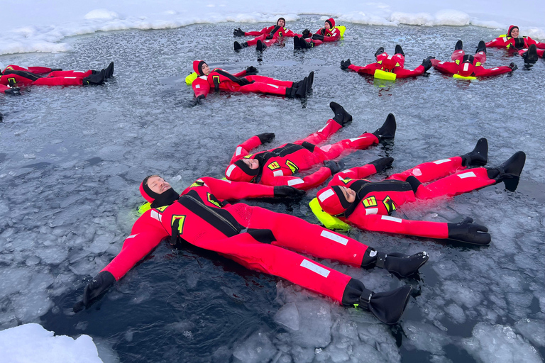 Tromsø: Arctic Ocean Floating Camp Rescue Suit SwimmingNighttime Experience