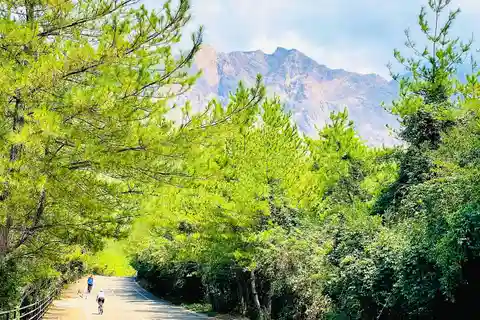 Tour storico in e-bike in salita sul picco di Sakurajima