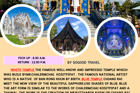 Chiangrai : Half Day Tour 3 Famous Temples / (Private tour)