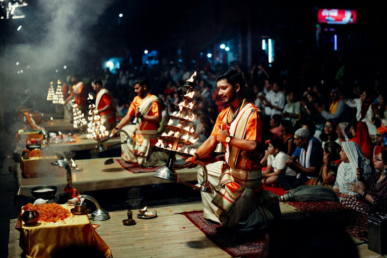 Varanasi: Assi Ghat Arti Ceremony Show and Ganges Boat Ride Professional Tour Guide only