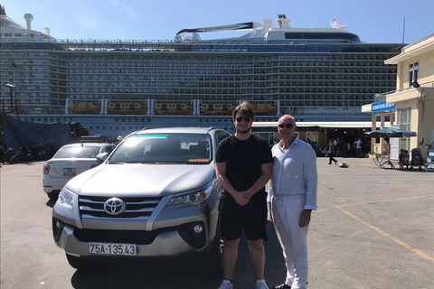 Voiture privée - Du port de Chan May au pont d&#039;or et à la montagne de marbre