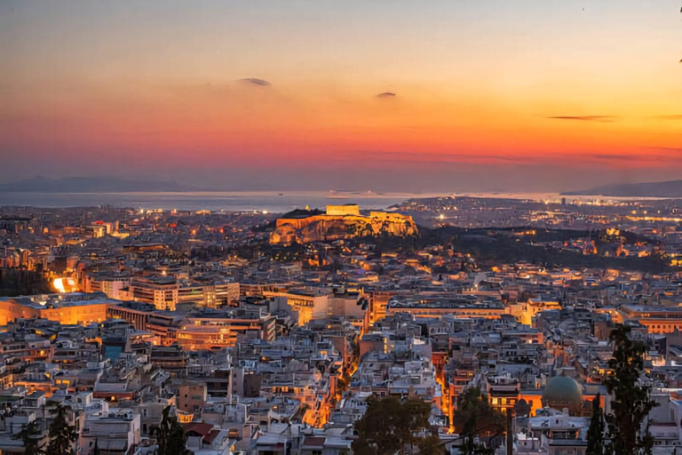 Lake Vouliagmeni Thermal Spa and Lycabettus Panoramic Sunset Sunset Tour