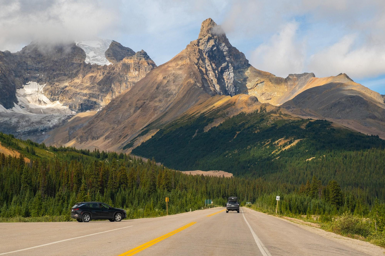 Champ de glace : glacier Crowfoot, lac Bow-Peyto et canyon Marble