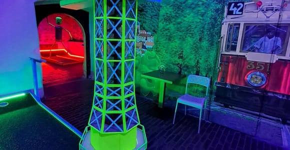Prague: Glow Golf Mini Golf Game by UV Light