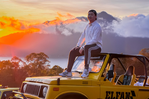 Bali: Mount Batur Jeep Sunrise and Hot Spring All InclusiveTour particular de jipe com traslado