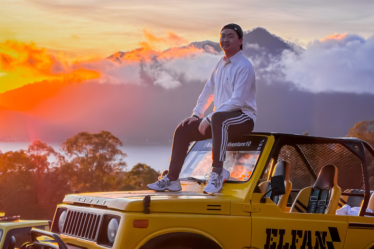 Bali: Mount Batur Jeep Sunrise and Hot Spring All InclusiveTour particular de jipe com traslado