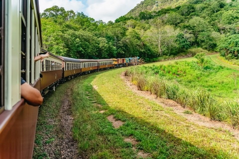 Cairns: zelfgeleide dag Kuranda met Scenic Railway & SkyrailTrein naar boven en terug met Skyrail