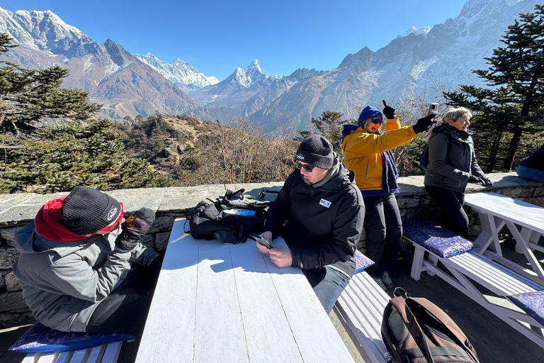 Landing at Everest Base Camp Kalapather and breakfast