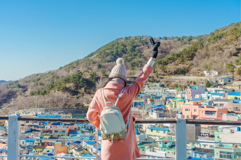 Busan: Taejongdae, crucero aéreo, pueblo y playa de GamcheonExcursión en grupo, encuentro en la estación de Seomyeon