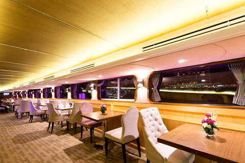 Bangkok : Dîner-croisière de luxe sur le fleuve Chao Phraya et transfert