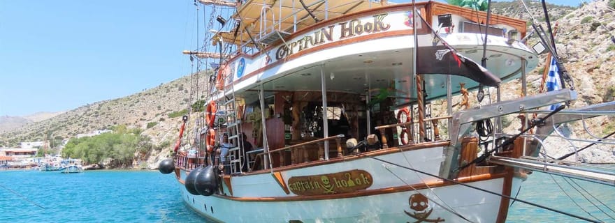 Kos : croisière sur un bateau en bois autour de 3 îles avec déjeuner sur le Captain Hook