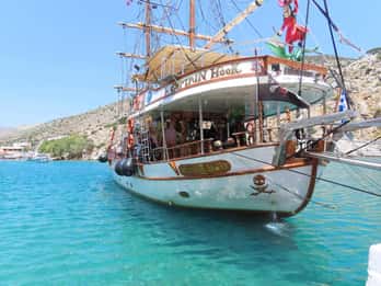 Kos : 3-Island Wooden Ship Cruise w/ Lunch on Captain Hook