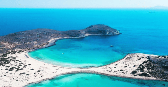 La Canée : lagon de Balos et île de Gramvoussa, bateau inclus