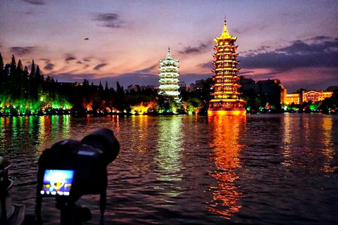Guilin: Elephant Trunk Hill, Reed Flute Cave & Night Cruise Theme 90-Min Two Rivers & Four Lakes Night Cruise E-Ticket