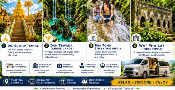 Chiang Mai:Doi Suthep, Angels Land&Sticky Waterfall Day Trip