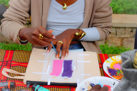 Kigali: Paint Your Own Tote Bag Workshop with Local Artist Medium Canvas Pouch (22 × 16 cm)