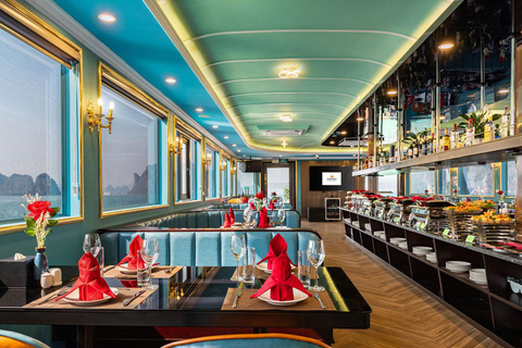 Hanoi: Aurora Halong Day Cruise - Lunch, Kayak, Swim, Cave from Halong: Cruise with Buffet, Kayaking (No transfer)