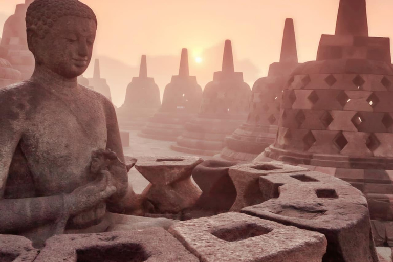 VIP Borobudur Sunrise Inside and Prambanan Sunset in one day Shared Prambanan sunset guided tour