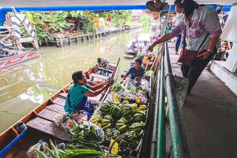 Tour privato di 3 ore del mercato galleggiante di Bangkok in barca piatta