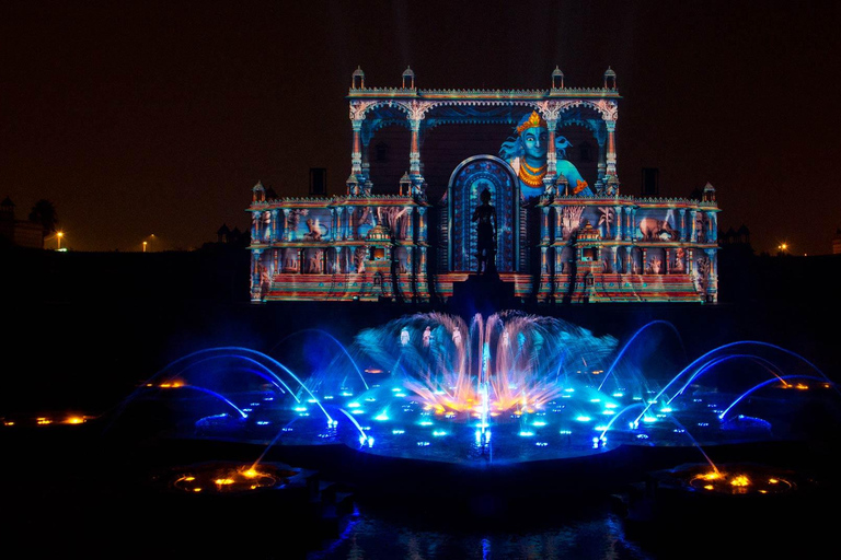 Delhi: Akshardham Licht- und Wassershow mit AusstellungstourNur Tourguide