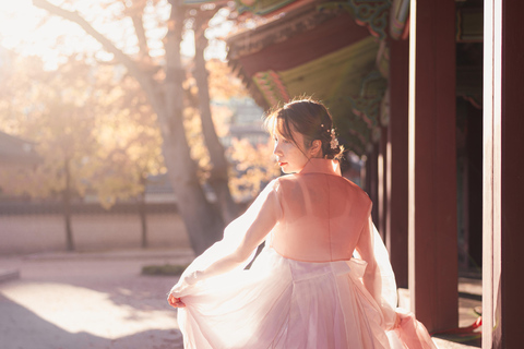 Palácio Gyeongbokgung da Coreia do Sul: Fotografia profissional de Hanbok