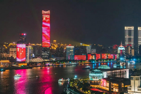 Incroyables lumières nocturnes de Shanghai : croisière sur le fleuve et transfert privé