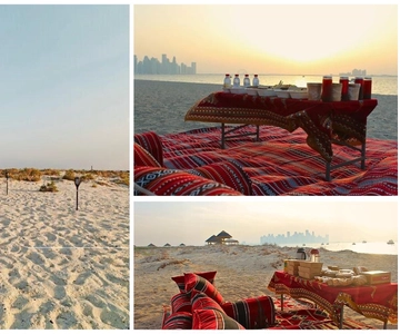Doha: Private Dinner on Safliya Island with Boat Transfer