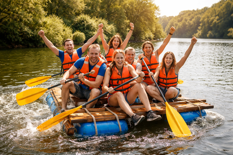 Sommerhausen near Würzburg: Exclusive group raft building