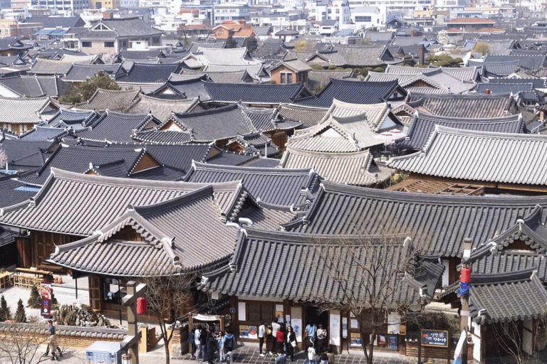 Séoul/Busan : village Hanok de Jeonju avec expérience HanbokDepuis Séoul - Visite de groupe, rendez-vous à Myeongdong