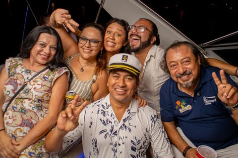 Cancun: Sunset lagoon cruise on a yacht.