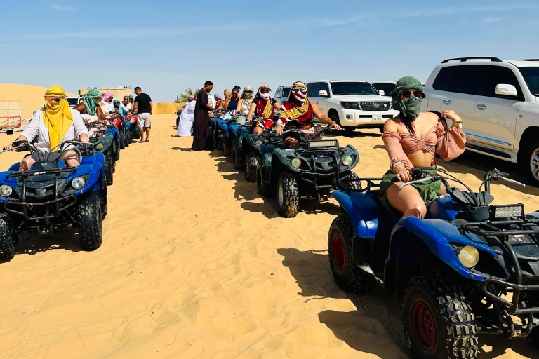 Abu Dhabi: Woestijntour met BBQ diner en hoteltransfer4 uur: Avontuurlijke woestijnsafari zonder ATV fiets
