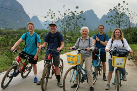 Guilin: Join a group Li river cruise biking west street tour