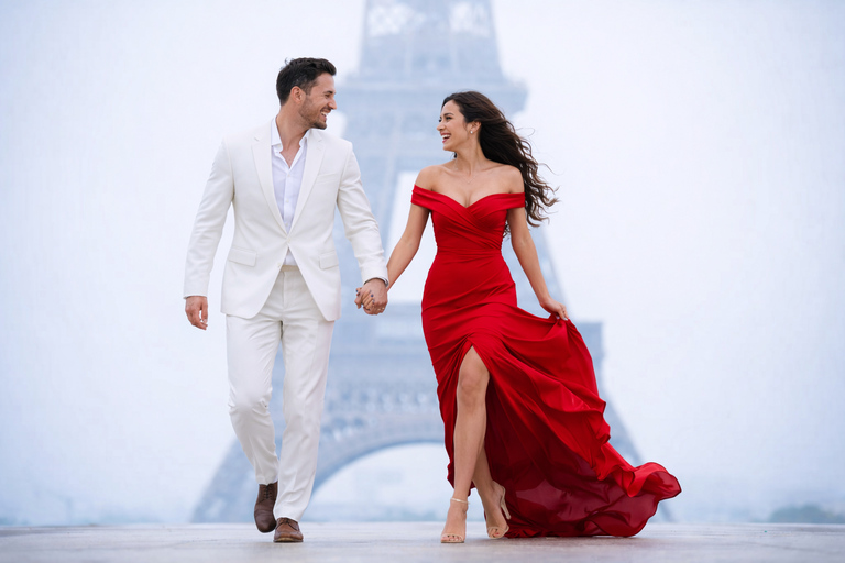 Paris: Photoshoot by the Eiffel Tower, BEST PRICE AND VALUE 15-Min Day Session – (5 Edited Photos)