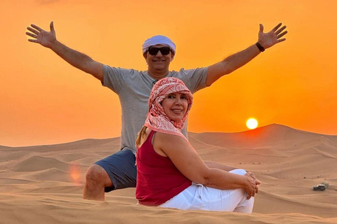 Doha: Sunset Desert Safari With Camel Ride & Dune Bashing Shared Desert Tour Pickup from meeting point Without Camel