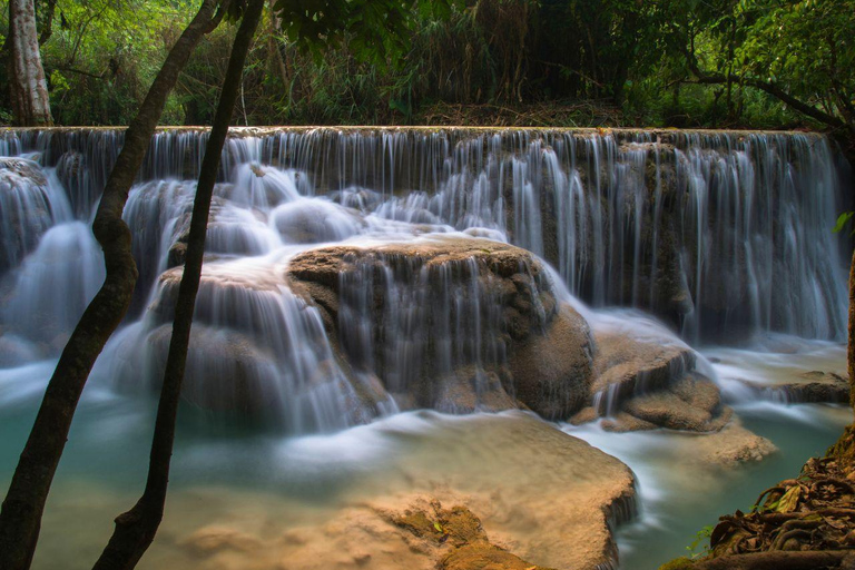 Luang Prabang: Alms Giving & Kuang Si Waterfall Private Tour