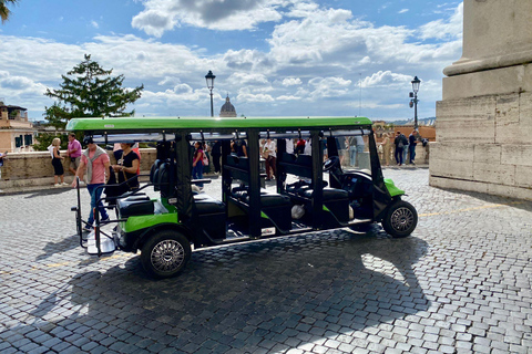 Roma: Excursión en carrito de golf con degustación de helado artesanalExcursión en carrito de golf en francés