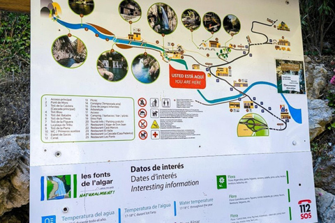 Von Benidorm aus: Tour zu den Algar-Wasserfällen mit TransferVon Benidorm: Algar-Wasserfälle-Tour mit Transfer